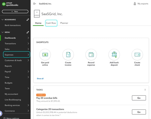 Connect QuickBooks to SaaSGrid 1