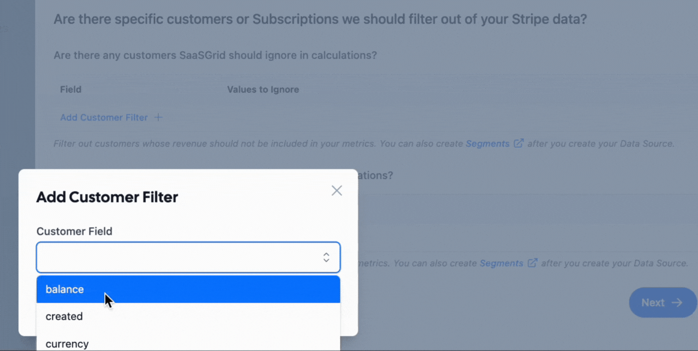 Filtering Data from Stripe 1